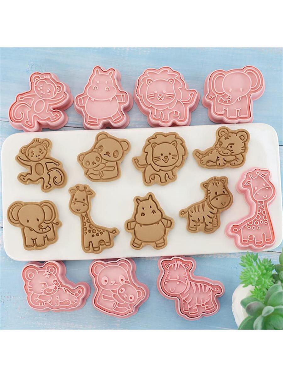 8pcs Cartoon Animal Shaped Cookie Stamps