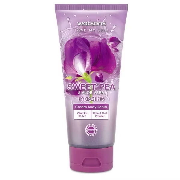 Watsons Sweet Pea & Aloe Vera hydrating cream body scrub