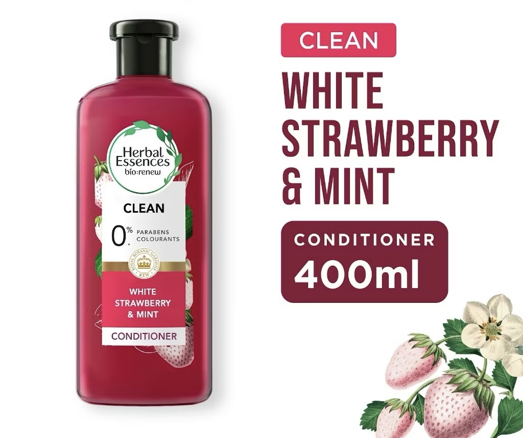 Herbal Essences Bio: Renew White Strawberry & Mint Clean 90% Natural Origin Conditioner